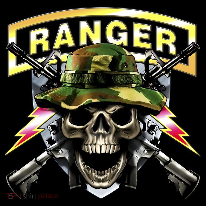 Army Ranger Skull Button