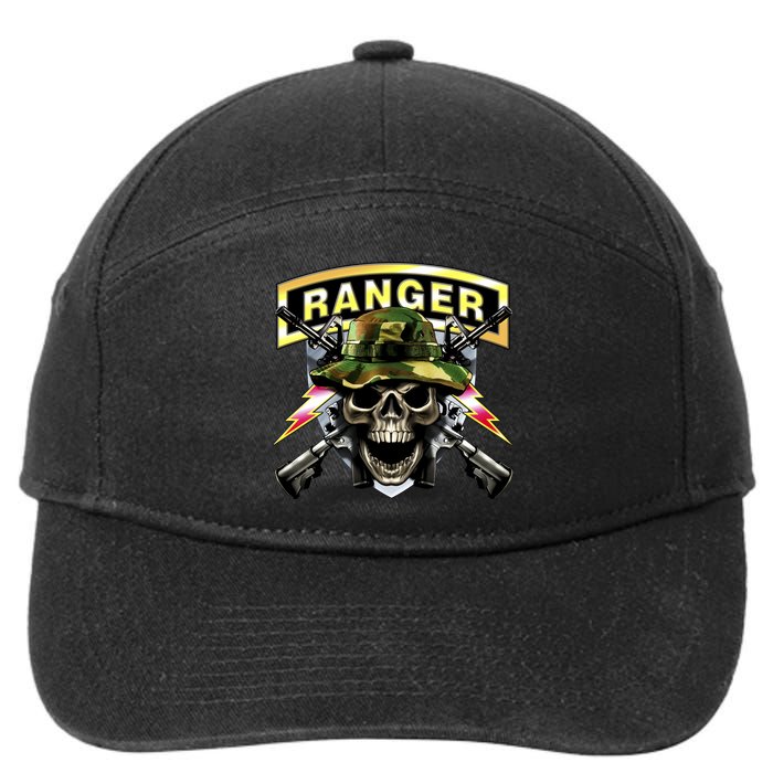 Army Ranger Skull 7-Panel Snapback Hat