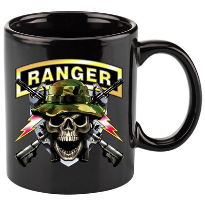 Army Ranger Skull 11oz C Handle Ceramic Mug