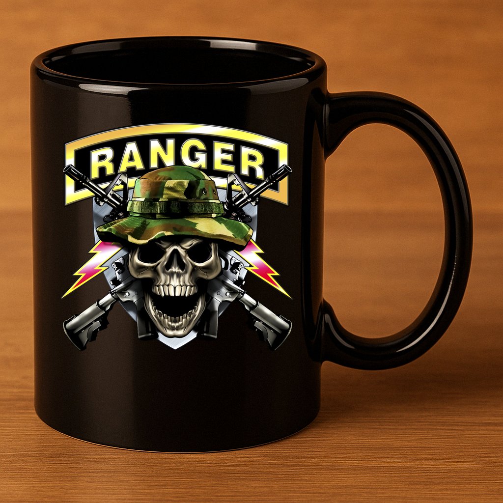 Army Ranger Skull 11oz C Handle Ceramic Mug