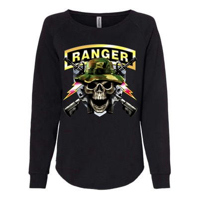 Army Ranger Skull Womens California Wash Sweatshirt