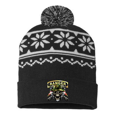 Army Ranger Skull USA-Made Snowflake Beanie