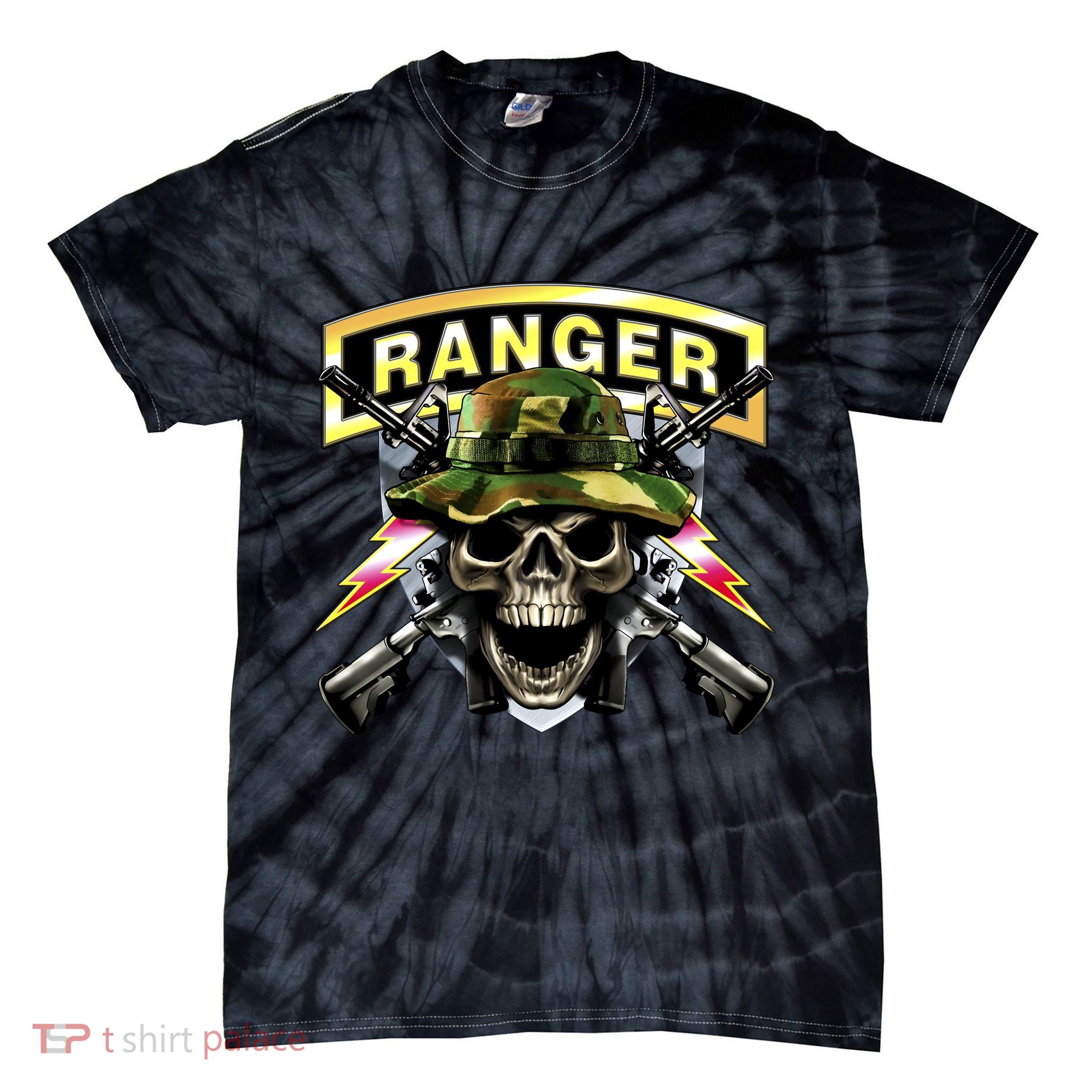 Army Ranger Skull Tie-Dye T-Shirt