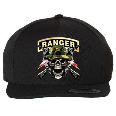 Army Ranger Skull Wool Snapback Cap