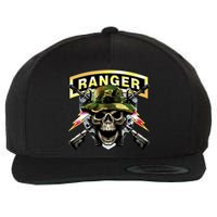 Army Ranger Skull Wool Snapback Cap