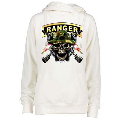 Army Ranger Skull Womens Funnel Neck Pullover Hood