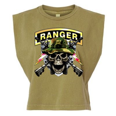 Army Ranger Skull Garment-Dyed Women's Muscle Tee