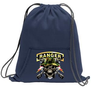 Army Ranger Skull Sweatshirt Cinch Pack Bag