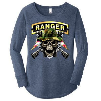 Army Ranger Skull Women's Perfect Tri Tunic Long Sleeve Shirt