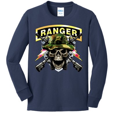 Army Ranger Skull Kids Long Sleeve Shirt