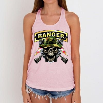 Army Ranger Skull Women's Knotted Racerback Tank