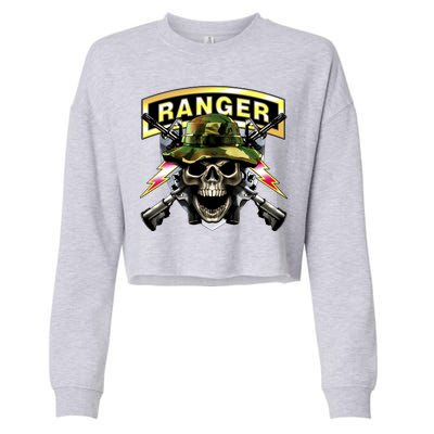 Army Ranger Skull Cropped Pullover Crew