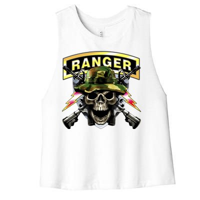 Army Ranger Skull Women's Racerback Cropped Tank