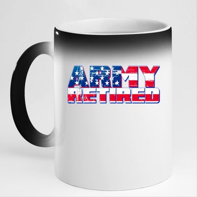 Army Retired 11oz Black Color Changing Mug