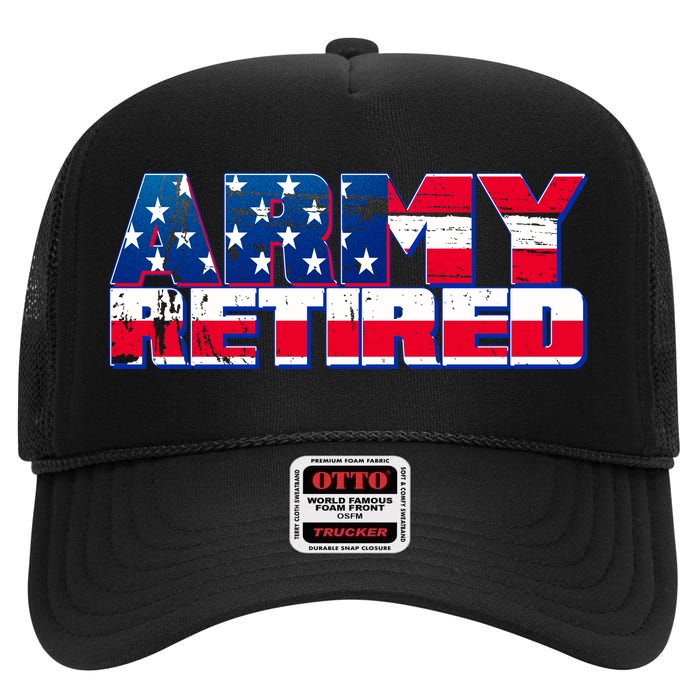 Army Retired High Crown Mesh Back Trucker Hat