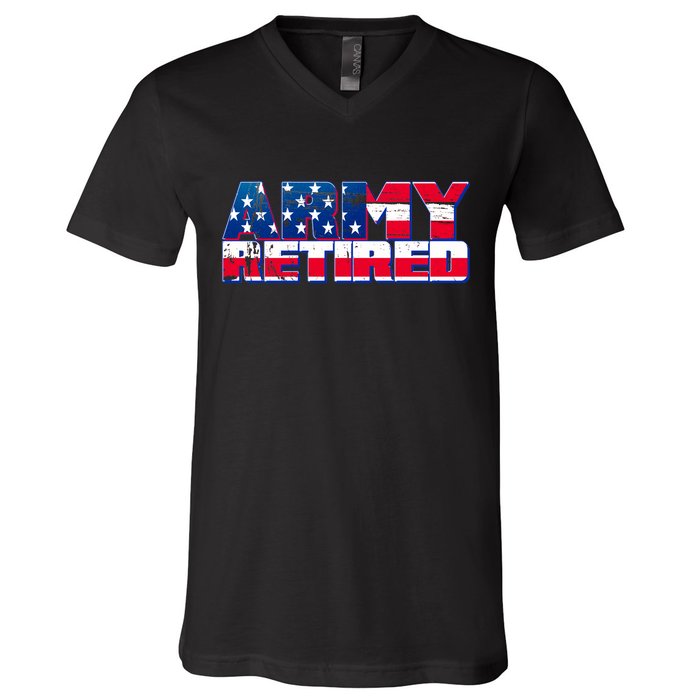 Army Retired V-Neck T-Shirt