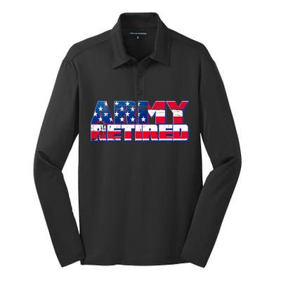 Army Retired Silk Touch Performance Long Sleeve Polo