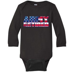 Army Retired Baby Long Sleeve Bodysuit