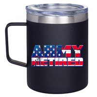 Army Retired 12oz Stainless Steel Coffee Mug