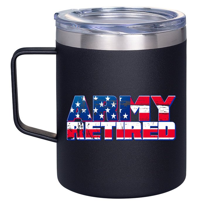 Army Retired 12oz Stainless Steel Coffee Mug