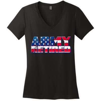 Army Retired Women's V-Neck T-Shirt