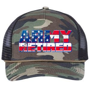 Army Retired Retro Rope Trucker Hat Cap