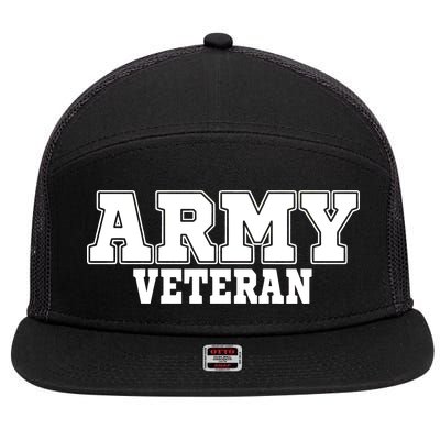 Army Veteran 7 Panel Mesh Trucker Snapback Hat