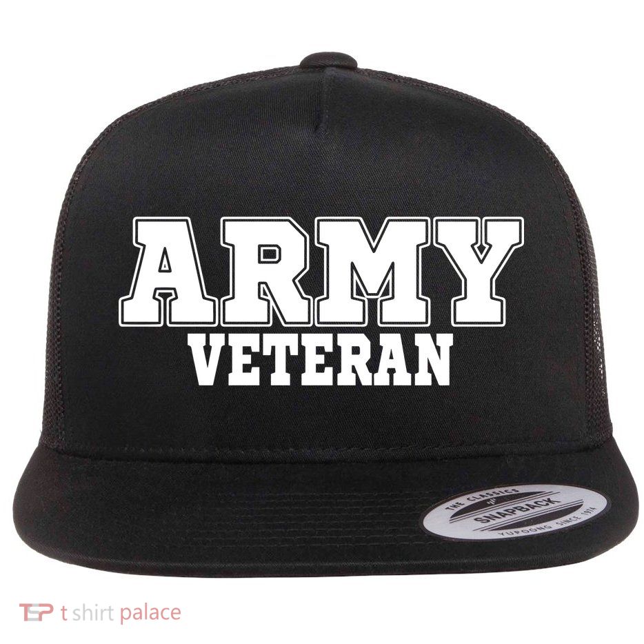 Army Veteran Flat Bill Trucker Hat