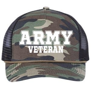 Army Veteran Retro Rope Trucker Hat Cap