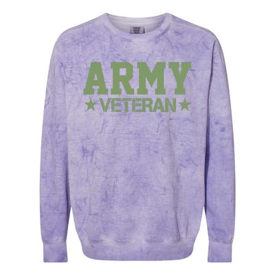 Army Veteran Distress Logo Colorblast Crewneck Sweatshirt