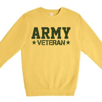 Army Veteran Distress Logo Premium Crewneck Sweatshirt