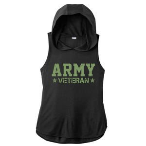 Army Veteran Distress Logo Ladies PosiCharge Tri-Blend Wicking Draft Hoodie Tank