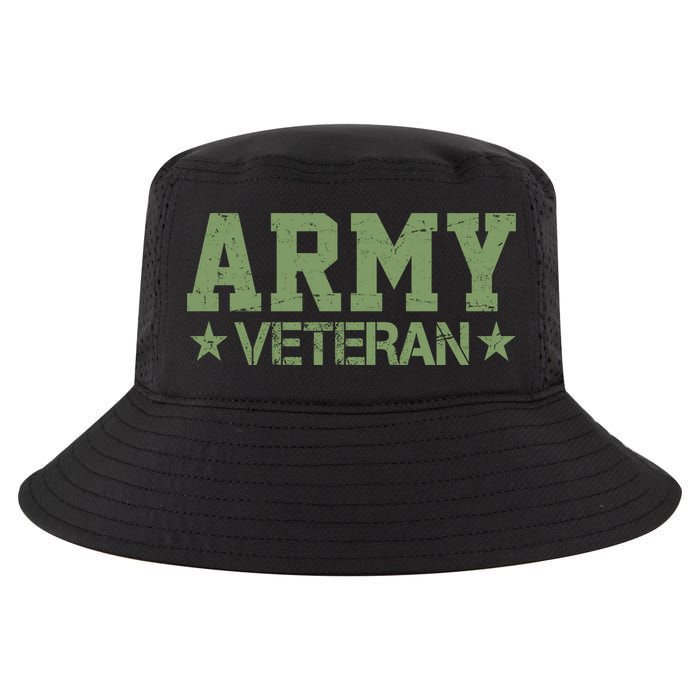 Army Veteran Distress Logo Cool Comfort Performance Bucket Hat