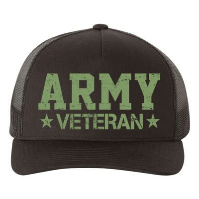 Army Veteran Distress Logo Yupoong Adult 5-Panel Trucker Hat