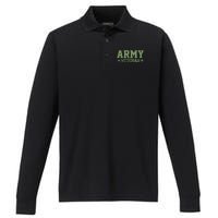 Army Veteran Distress Logo Performance Long Sleeve Polo