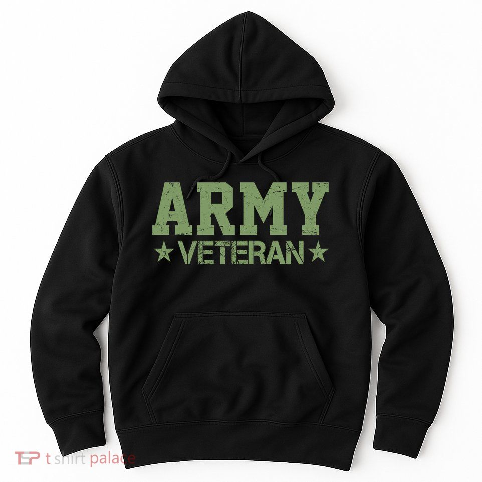 Army Veteran Distress Logo Hoodie