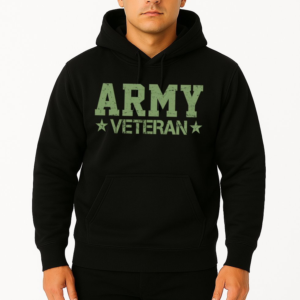 Army Veteran Distress Logo Hoodie