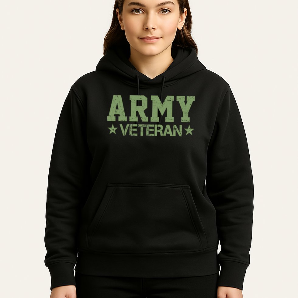 Army Veteran Distress Logo Hoodie