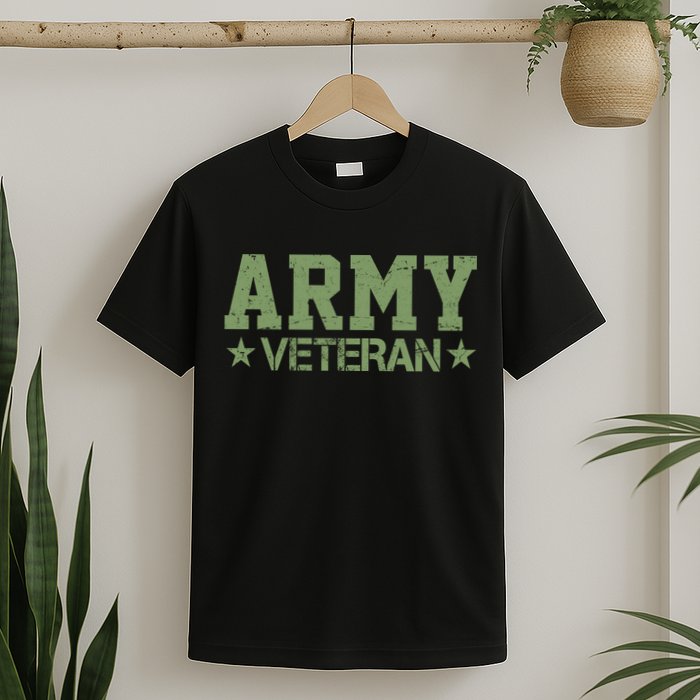 Army Veteran Distress Logo T-Shirt