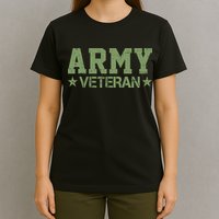 Army Veteran Distress Logo T-Shirt