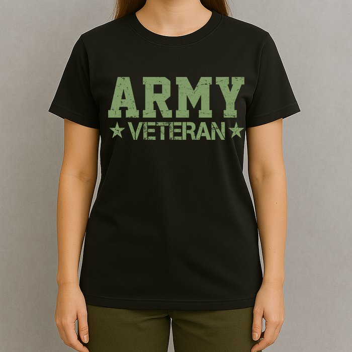 Army Veteran Distress Logo T-Shirt