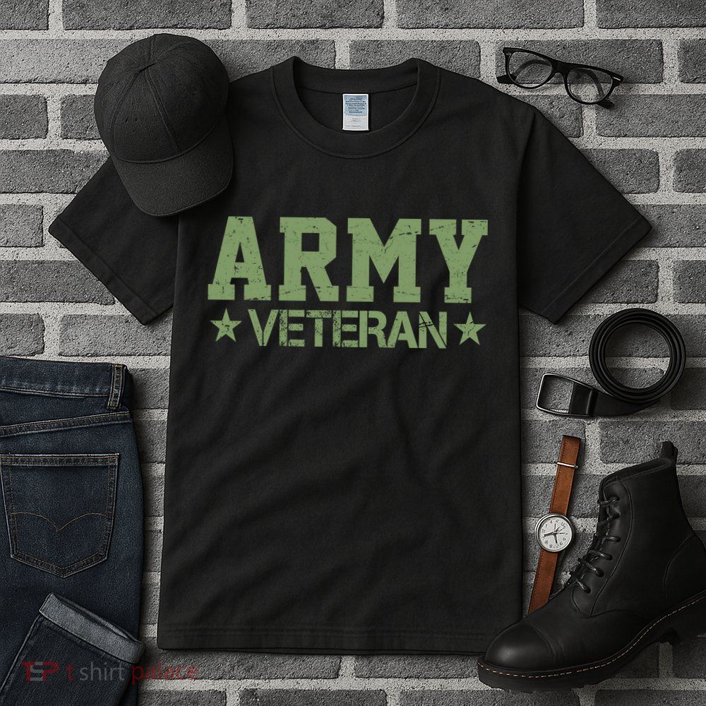 Army Veteran Distress Logo Tall T-Shirt