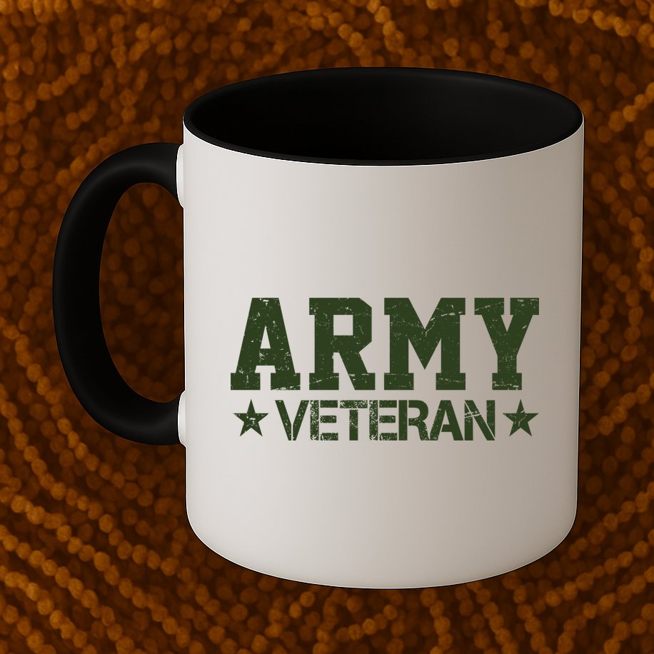 Army Veteran Distress Logo Mug