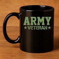 Army Veteran Distress Logo 11oz C Handle Ceramic Mug