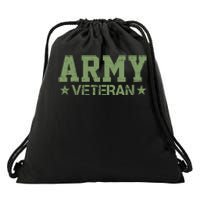 Army Veteran Distress Logo Drawstring Bag