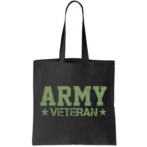 Army Veteran Distress Logo Tote Bag