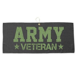 Army Veteran Distress Logo Large Microfiber Waffle Golf Towel