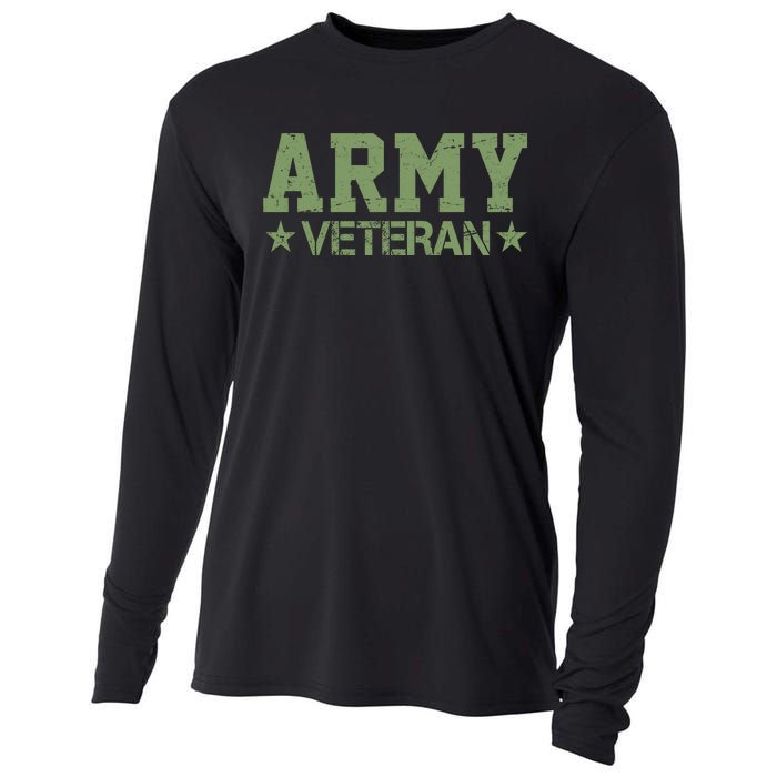 Army Veteran Distress Logo Cooling Performance Long Sleeve Crew