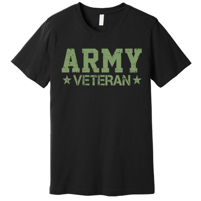 Army Veteran Distress Logo Premium T-Shirt