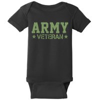 Army Veteran Distress Logo Baby Bodysuit